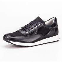 Tenis Casual Masculino Couro Difranca - 1001 - Preto