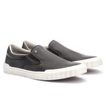 Tênis Casual Masculino Couro Slip On Conforto Versátil