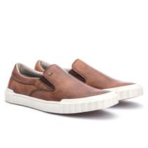 Tênis Casual Masculino Couro Slip On Conforto Versátil