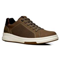 Tênis Casual Masculino em Couro Trace - Marrom - Pegada Marrom