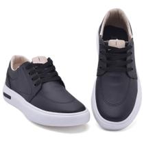 Tênis Casual Masculino Estiloso Solado Alto Plataforma em material sintético Confortável e Leve para o Dia a Dia PRETO, CARAMELO E GELO Tênis Casual Masculino Estiloso Solado Alto Plataforma em material sintético Confortável e Leve para o Dia a Dia PRETO, CARAMELO E GELO