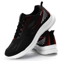 Tênis Casual Masculino Flexível Polo Running Sport Preto