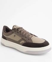 Tênis Casual Masculino Recorte Marrom-02041