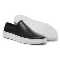 Tênis Casual Masculino Slip On Couro