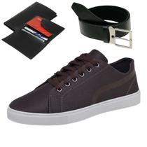 Tenis Casual Masculino Super Macio e Confortável Sola Reta + Cinto e Carteira Tenis Casual Masculino Super Macio e Confortável Sola Reta + Cinto e Carteira