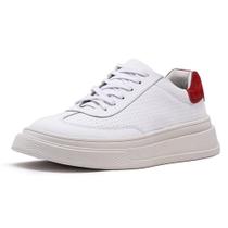 Tênis Casual Matt Avalon em Couro Branco Vermelho