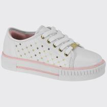 Tênis Casual Men Molekinha Gliter Napa Branco/Rosa 2565.108