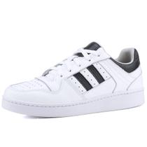 Tênis Casual Mr. Gutt Couro Branco e Preto