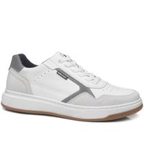 Tênis Casual Pegada Amortech Em Couro Branco Ref. 111704