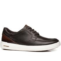 Tênis Casual Pegada Masculino em Couro Café 112002-03