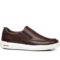 Tênis Casual Pegada Masculino em Couro Pinhão 112001-02