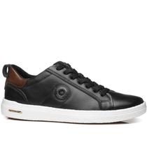 Tênis Casual Pegada Masculino em Couro Preto 112004-03