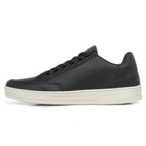Tênis Casual Polo 3260 Branco Preto Moderno Sola Rasteira Masculino Confortável