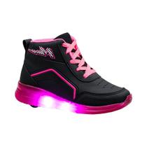 Tênis Casual Preto e Pink Kids Lightning Rodinha Cindy