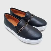 Tênis Casual slip on Feminino Cristaishoes Corrente Frontal