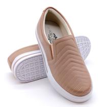 Tenis Casual Slip On Yoyo Store com Detalhe Costuras e Elasticos Sola Alta