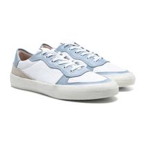 Tênis Casual Sneaker Couro Feminino Amarração Básico Confortável Flexível Macio Leve