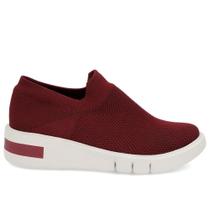 Tênis Casual Tricot Ergonômico Calce Fácil Vermelho Am01004 - Usaflex