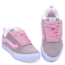 Tênis Casual Unissex Cinza Rosa Branco Preto e Preto Branco Confortável Cano Baixo Solado Antiderrapante Leve Estilo Street Urbano Uso Diário e Lazer