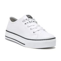 Tênis Casual Via Marte 23-12007 Feminino - Branco/Preto