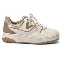 Tênis Casual Via Marte Marfim Dourado Bege - Feminino