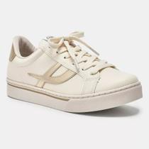 Tênis Casual Via Marte Off White/ Dourado - Feminino Marfim/Bege Tênis Casual Via Marte Off White/ Dourado - Feminino Marfim/Bege