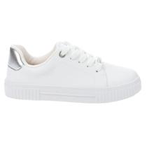 Tenis Casual Vizzano Feminino Metalizado Prata Branco 1307.105