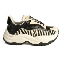 Tênis Chunky Couro Zebra Tanara T9132