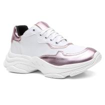 Tênis Chunky Feminino Sneaker Plataforma Branco/Rosa Forms