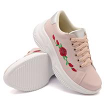 Tenis Chunky LK Store com Bordado Flor e Sola Alta Detalhada Macia