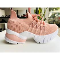 Tênis Chunky Sneaker Flatform Tratorado Ramarim Nude Ref: 22-80134