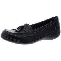 Tênis Clarks Ashland Bubble unissex em couro azul marinho com 9X de largura