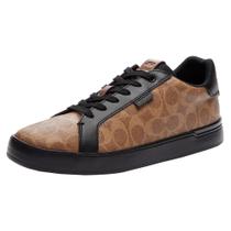 Tênis Coach Lowline Signature Low Top para homens, preto bronzeado, 9US