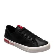 Tênis Coca-Cola Blend Basic Town Couro Feminino Preto Branco