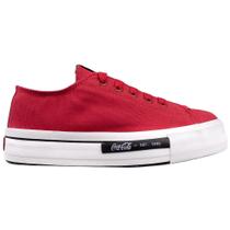 Tênis Coca Cola Daytona Plataforma Canvas Feminino Vermelho