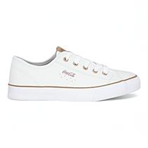 Tenis Coca Cola Feminino Branco Stream Leather Casual Macio