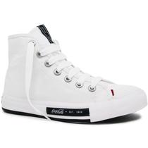 Tênis Coca-Cola Feminino Daytona Hi Cano Alto Branco