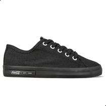Tênis Coca Cola Plaza Canvas All Black Unissex Preto Cor:PretoTamanho:38