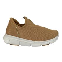 Tênis Comfort Flex 2590302 Feminino Bege casual super leve Tênis Comfort Flex 2590302 Feminino Bege casual super leve