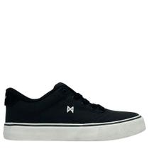 Tênis Comply Casual Tecido Preto Branco Ajustável CO153055 Tênis Comply Casual Tecido Preto Branco Ajustável CO153055