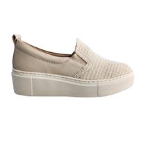 Tênis confort Neftali slip on tressê pérola