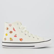 Tênis Converse All Star CK Stikers Juvenil Cano Alto Branco Tênis Converse All Star CK Stikers Juvenil Cano Alto Branco