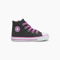 Tênis Converse Chuck Taylor All Star Zip Canvas +1 - Infantil - Cano Alto - Cinza