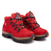 Tênis Coturno Infantil Adventure Em Couro Nobuck Palmilha Gel Masculino