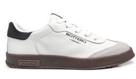 Tênis Couro Cadarço Cinza Preto Bottero 354905 Tênis Couro Cadarço Cinza Preto Bottero 354905