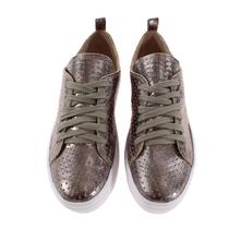 Tênis Couro Casual Mariana Furadinho Onix Tênis Couro Casual Mariana Furadinho Onix