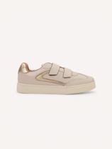 Tênis Couro tiras autocolantes Off White Tênis Couro tiras autocolantes Off White