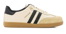Tenis Cravo e Canella Feminino Couro Soft Off White / Camurção Nude / Soft Preto