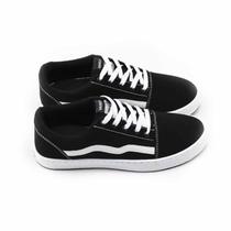 Tenis curvim/nylon. c/atacador silk preto/branco v1865