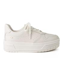 Tênis Dakota Feminino Flatform Couro Branco Tendência Da251